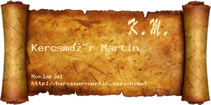 Kercsmár Martin névjegykártya
