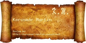 Kercsmár Martin névjegykártya
